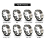 font options for inside engraving on gray mountain 4x4 rings
