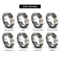 font options for inside engraving on gray mountain 4x4 rings