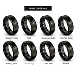 font options for inside engraving on black mountain crest shield rings