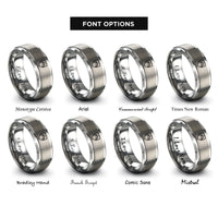 font options for inside engraving on silver mountain crest shield rings