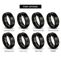 font options for inside engraving on black mountain emblem rings