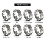 font options for inside engraving on silver mountain emblem rings