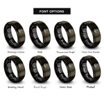 font options for inside engraving on gunmetal & black mountain emblem rings
