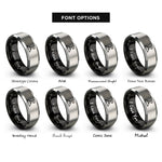font options for inside engraving on black & gray mountain flag rings