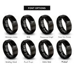 font options for inside engraving on black mountain flag rings