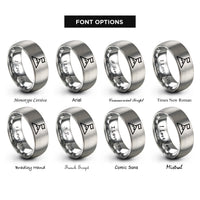 font options for inside engraving on grey mountain flag rings