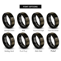 font options for inside engraving on gunmetal & black mountain flag rings