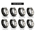 font options for inside engraving on black & grey mountain goat rings