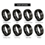 font options for inside engraving on black mountain goat rings