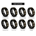 font options for inside engraving on gunmetal & black mountain goat rings