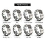 font options for inside engraving on silver mountain highway rings