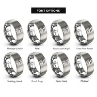 font options for inside engraving on silver mountain highway rings