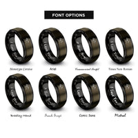 font options for inside engraving on gunmetal & black mountain highway rings