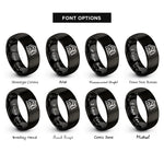 font options for inside engraving on black mountain hut pine rings
