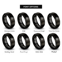 font options for inside engraving on black mountain hut pine rings