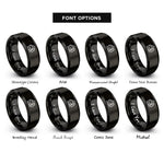 font options for inside engraving on black mountain hut pine rings