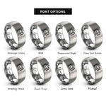 font options for inside engraving on silver mountain hut pine rings