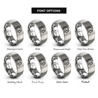 font options for inside engraving on silver mountain hut pine rings