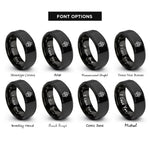 font options for inside engraving on black mountain paw heart rings