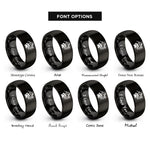 font options for inside engraving on black mountain paw wildflower rings