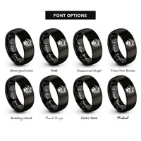 font options for inside engraving on black mountain paw wildflower rings