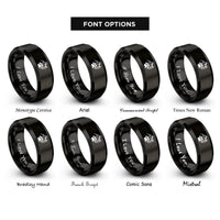 font options for inside engraving on black mountain paw wildflower rings