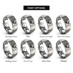 font options for inside engraving on grey mountain paw wildflower rings