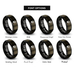 font options for inside engraving on gunmetal & black mountain paw wildflower rings