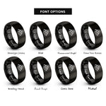 font options for inside engraving on black mountain peaks rings