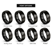 font options for inside engraving on black mountain peaks rings