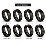 font options for inside engraving on black mountain peaks trail rings