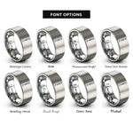 font options for inside engraving on gray mountain pose tadasana rings