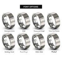 font options for inside engraving on gray mountain pose tadasana rings