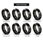 font options for inside engraving on black & grey mountain range badge rings