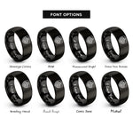 font options for inside engraving on black mountain range badge rings