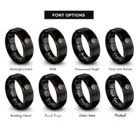 font options for inside engraving on black mountain range badge rings