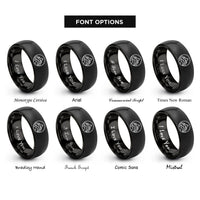 font options for inside engraving on black mountain range rings