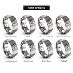 font options for inside engraving on gray mountain range rings