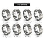 font options for inside engraving on grey mountain rescue cross rings