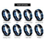 font options for inside engraving on blue & grey mountain ridge moon rings