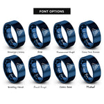 font options for inside engraving on blue mountain ridge moon rings