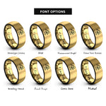 font options for inside engraving on black & gold mountain river sun rings