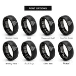 font options for inside engraving on black mountain silhouette contours rings