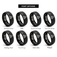 font options for inside engraving on black mountain silhouette contours rings