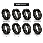 font options for inside engraving on black mountain silhouette contours rings