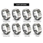 font options for inside engraving on silver mountain silhouette rings