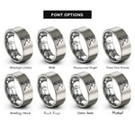 font options for inside engraving on silver mountain stars rings