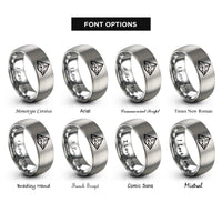 font options for inside engraving on gray mountain summit rings