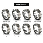 font options for inside engraving on grey mountain summit rings