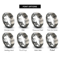 font options for inside engraving on grey mountain summit rings